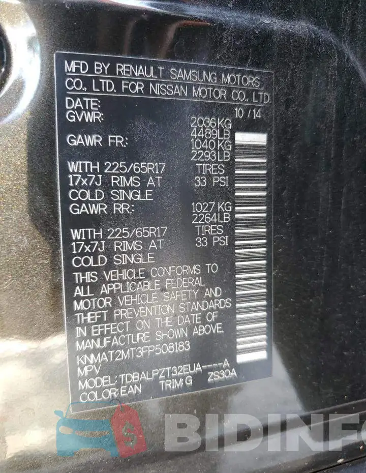 KNMAT2MT3FP508183 Photo# 13