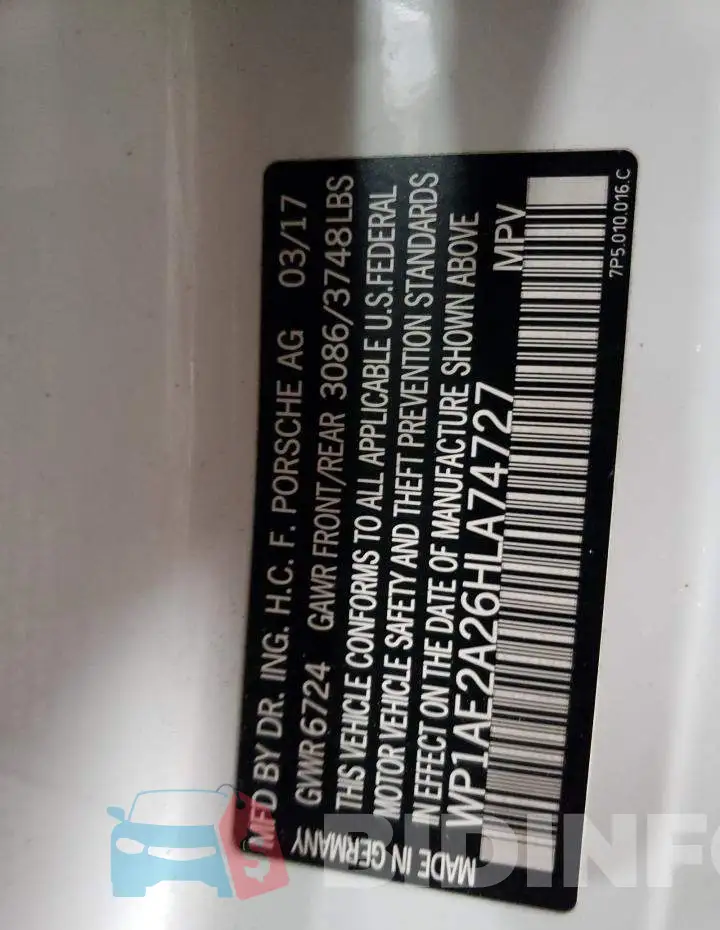 WP1AE2A26HLA74727 Photo# 12