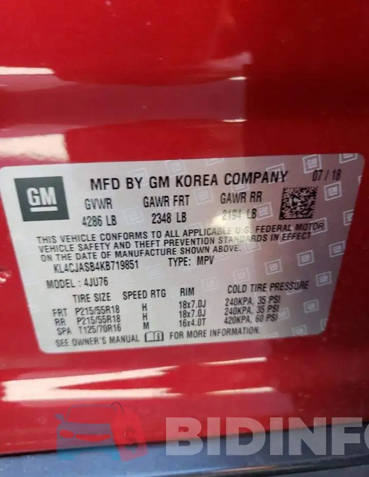 KL4CJASB4KB719851 Photo# 13