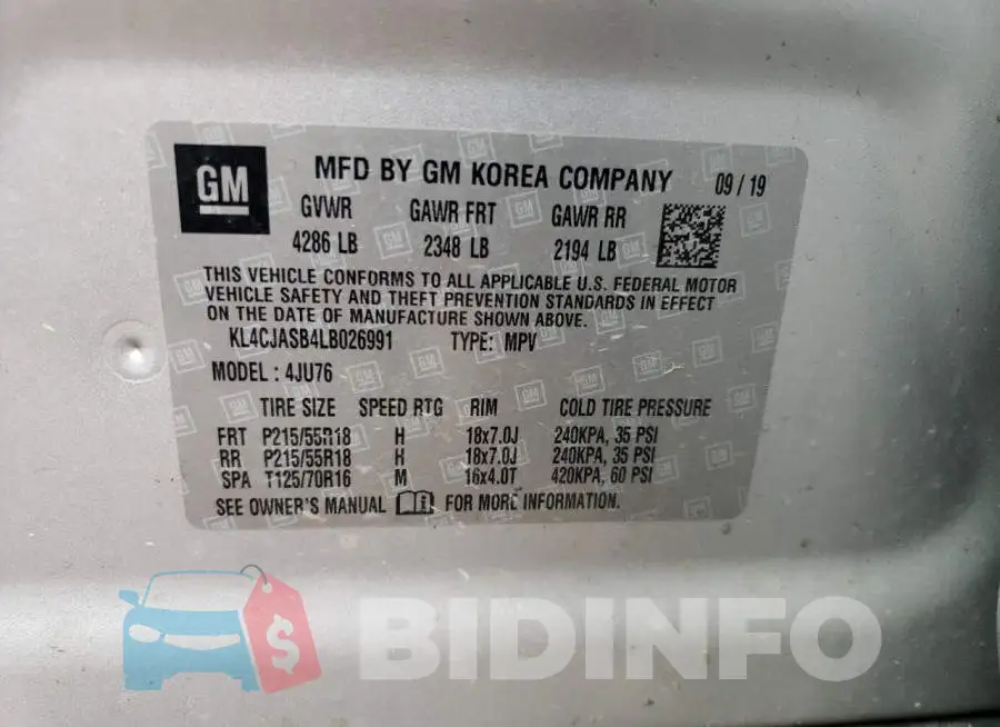 KL4CJASB4LB026991 Photo# 13