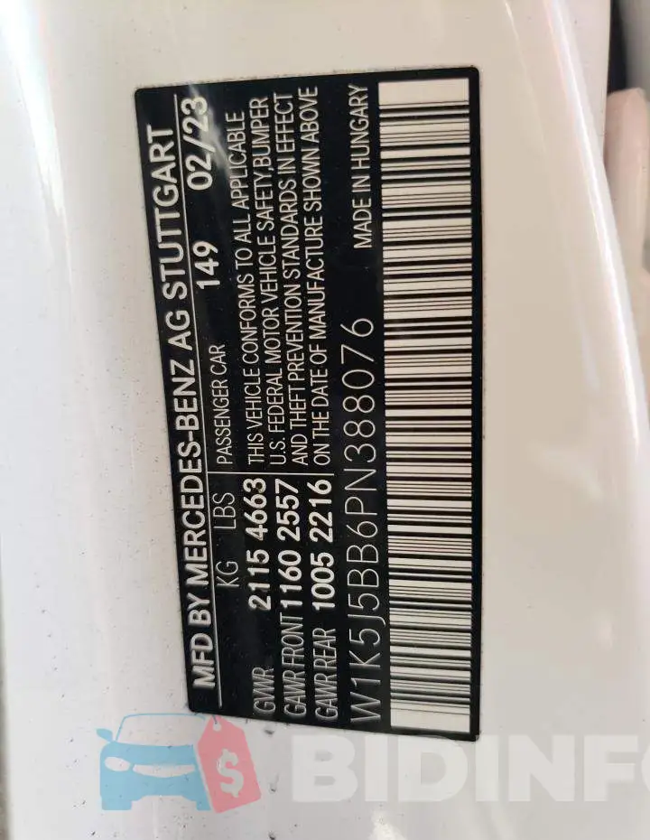 W1K5J5BB6PN388076 Photo# 12