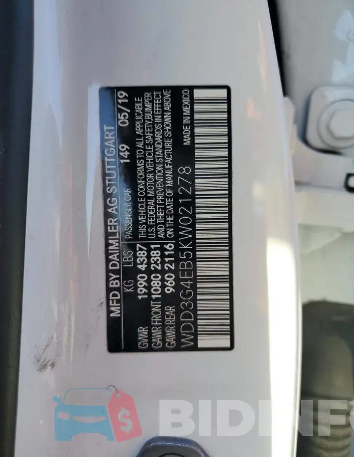 WDD3G4EB5KW021278 Photo# 12