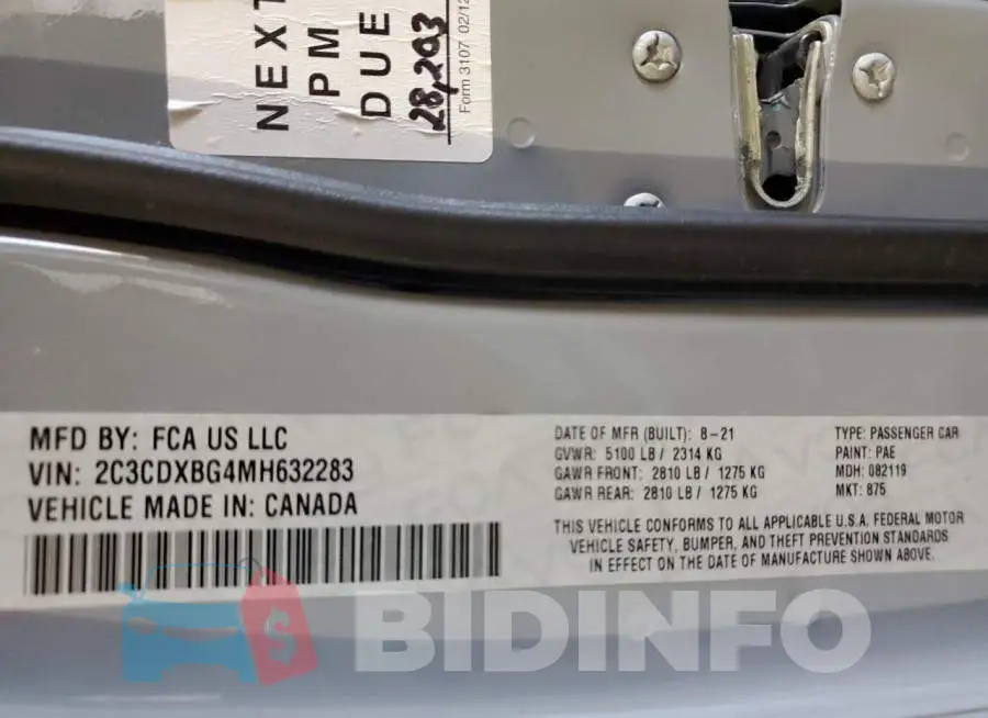 2C3CDXBG4MH632283 Photo# 12