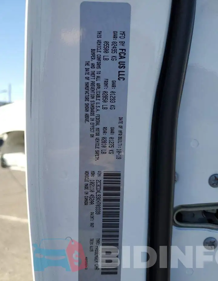 2C3CDXL93KH703339 Photo# 13