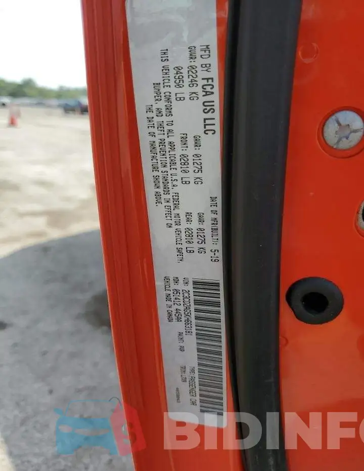 2C3CDZAG5KH663181 Photo# 12