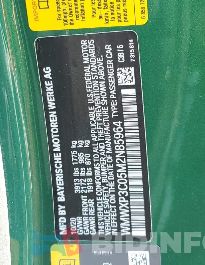 WMWXP3C05M2N85964 Photo# 14