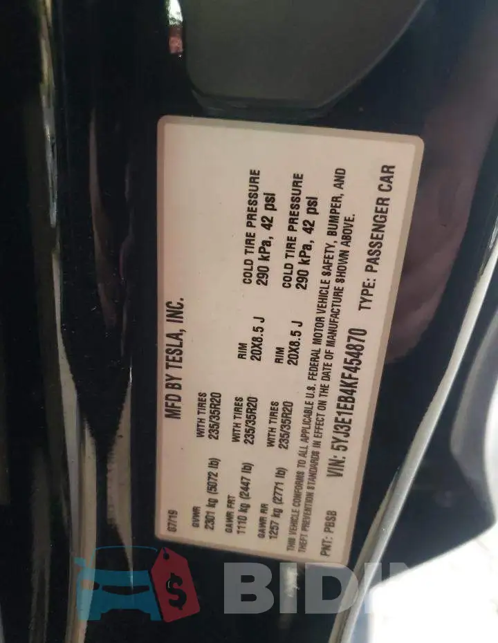 5YJ3E1EB4KF454870 Photo# 12