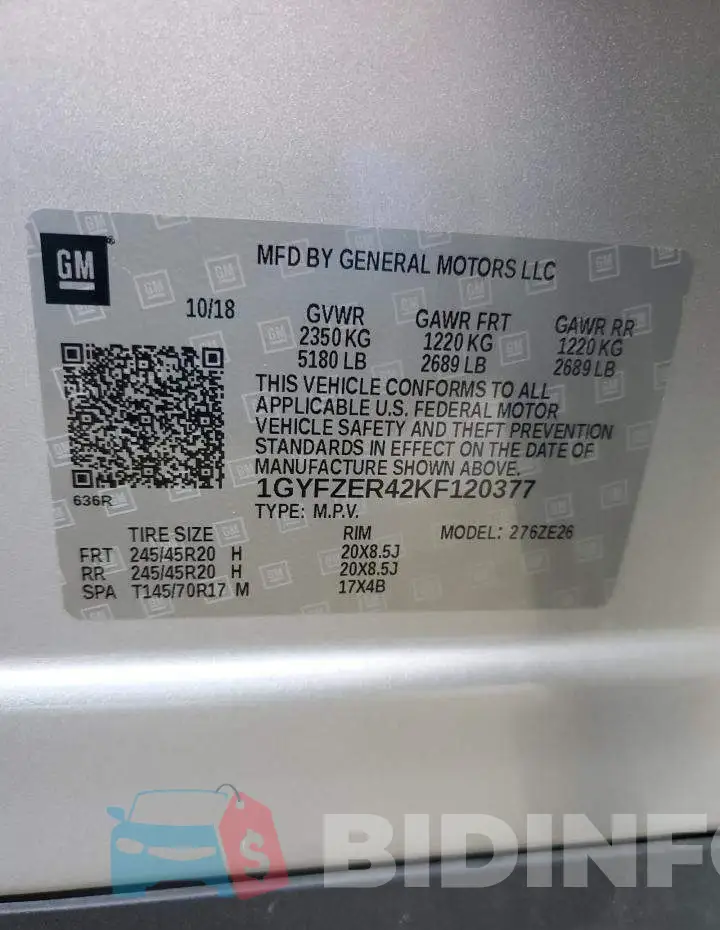 1GYFZER42KF120377 Photo# 13