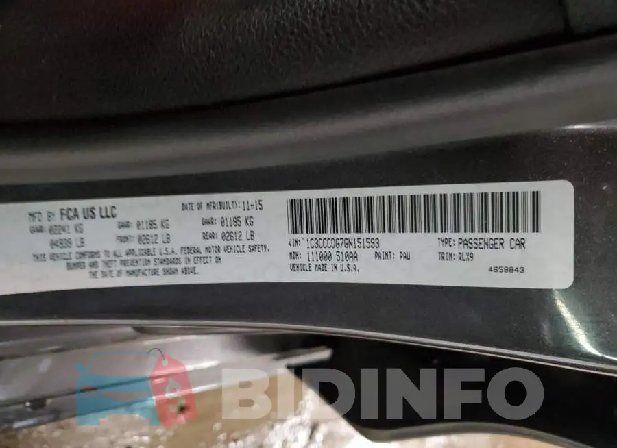 1C3CCCDG7GN151593 Photo# 12