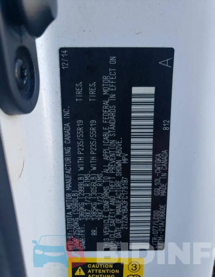 2T2ZK1BA3FC179187 Photo# 12