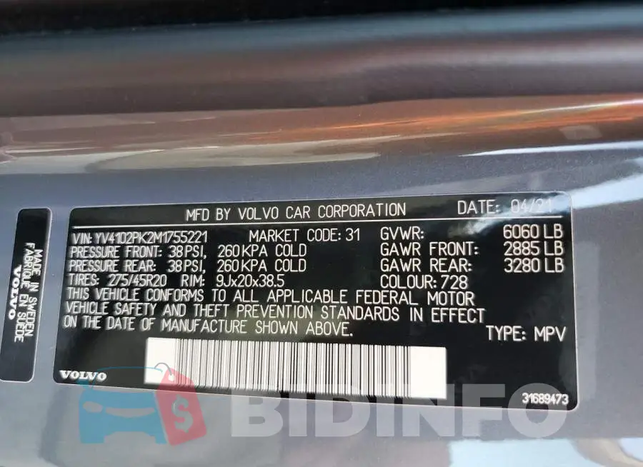 YV4102PK2M1755221 Photo# 13