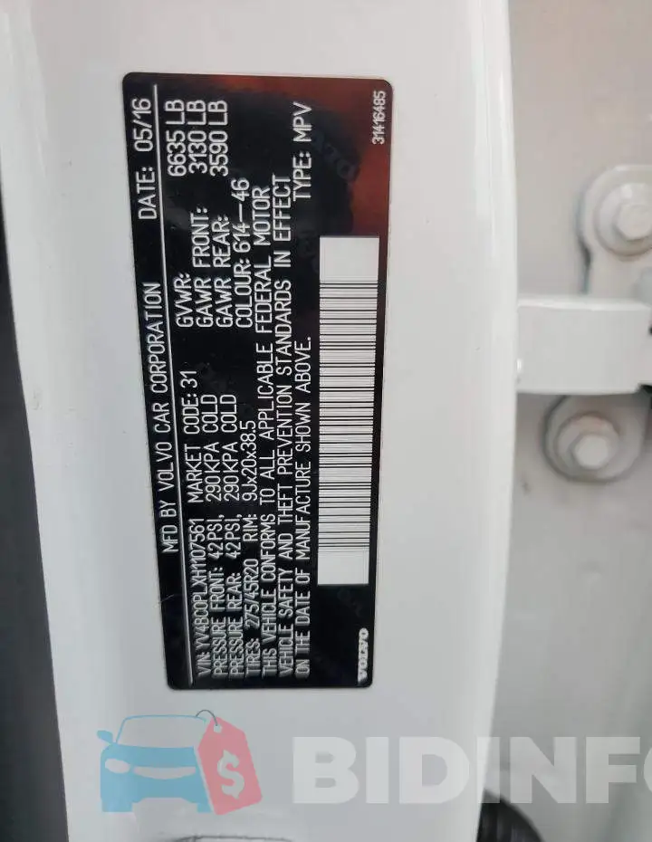 YV4BC0PLXH1107561 Photo# 12