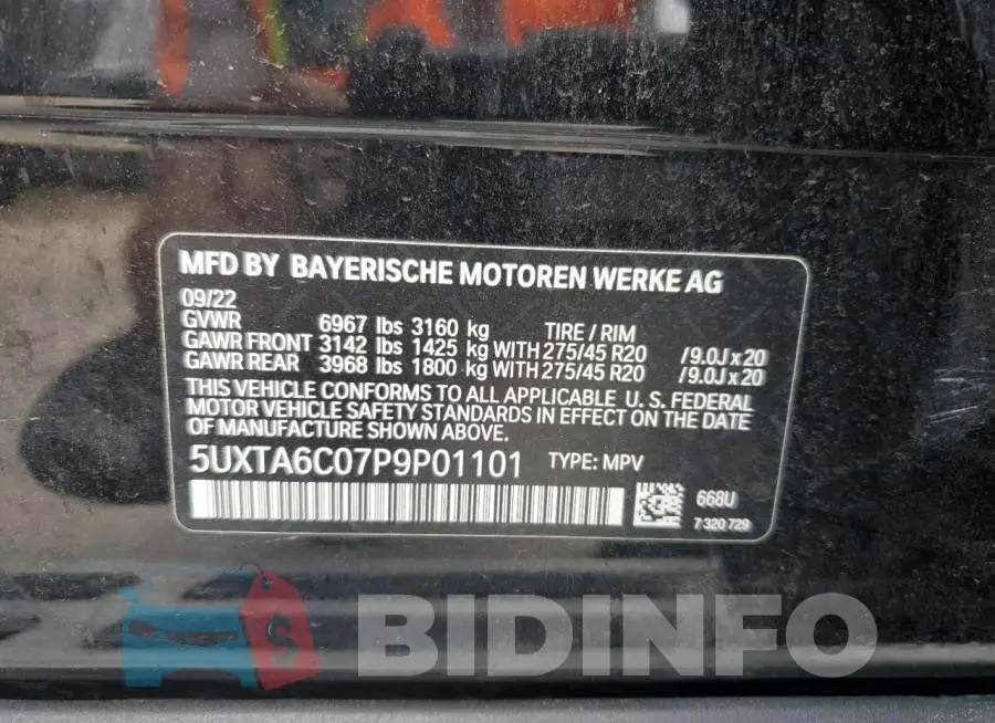5UXTA6C07P9P01101 Photo# 14