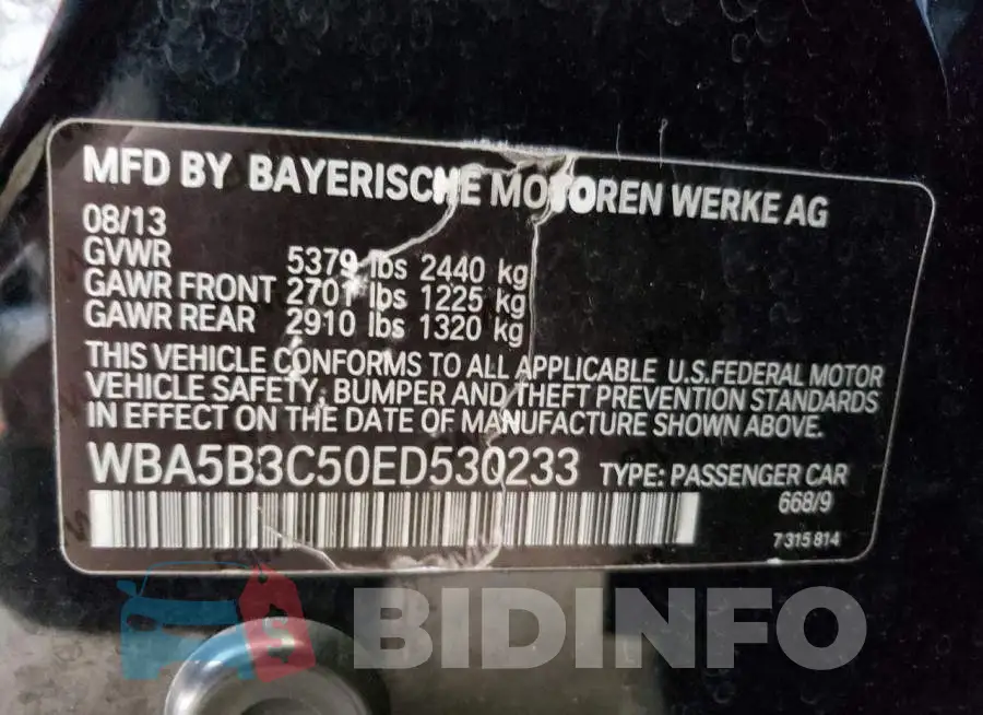 WBA5B3C50ED530233 Photo# 12