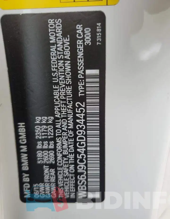WBS6J9C54GD934452 Photo# 13