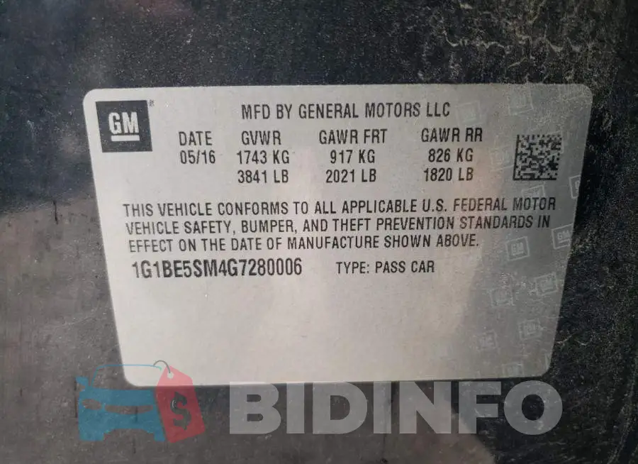 1G1BE5SM4G7280006 Photo# 12