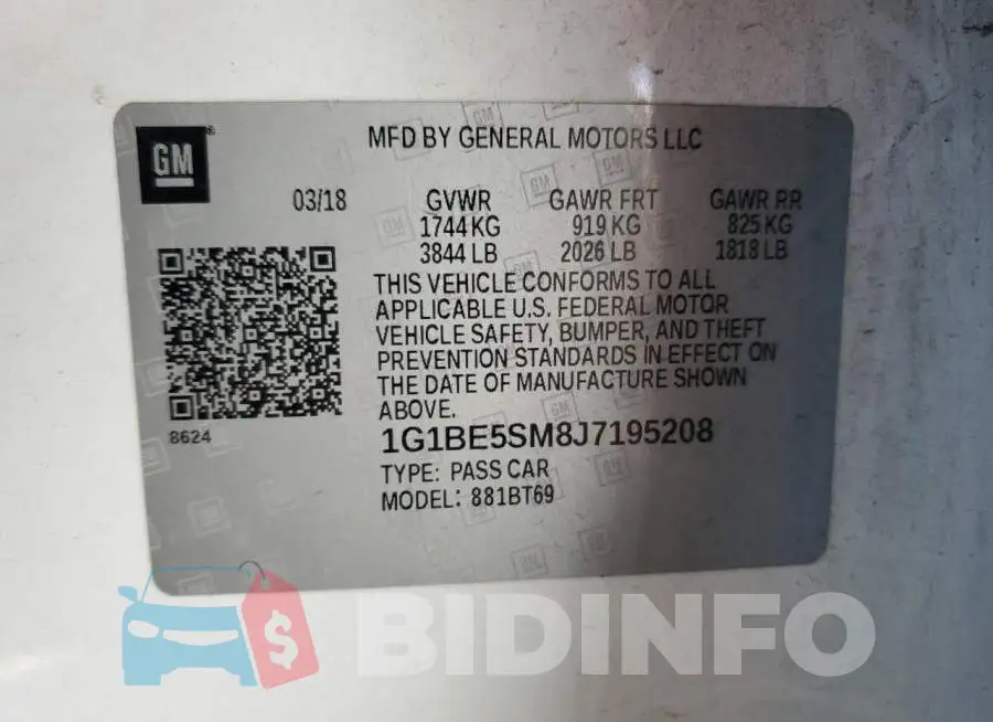 1G1BE5SM8J7195208 Photo# 12