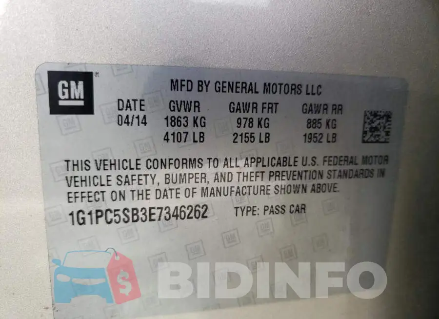 1G1PC5SB3E7346262 Photo# 12