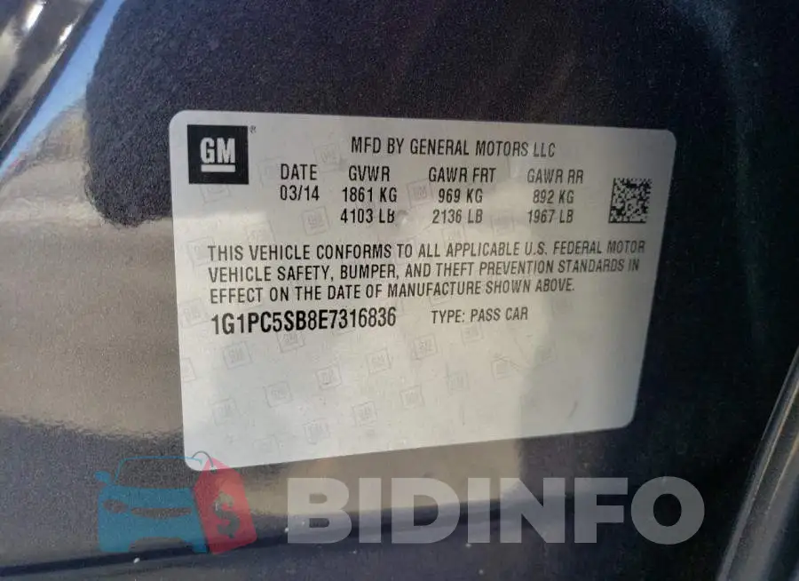1G1PC5SB8E7316836 Photo# 13