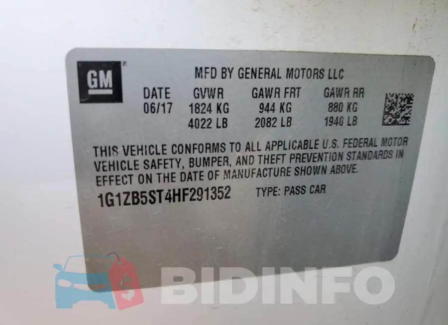 1G1ZB5ST4HF291352 Photo# 12