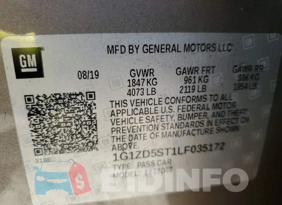 1G1ZD5ST1LF035172 Photo# 12