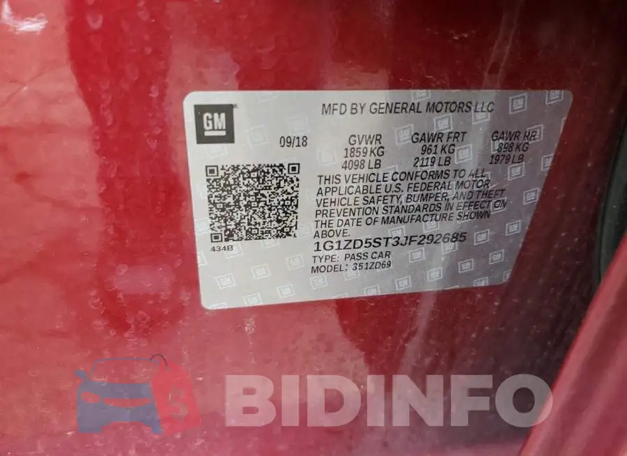 1G1ZD5ST3JF292685 Photo# 12