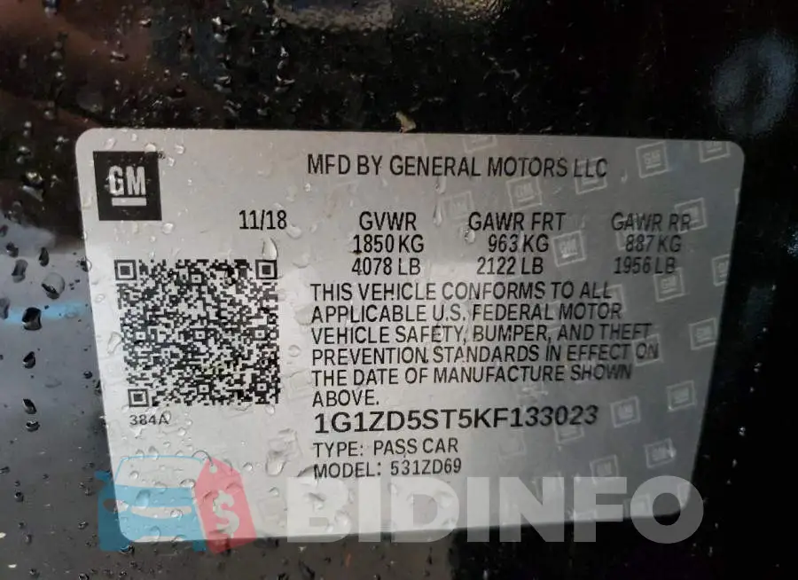 1G1ZD5ST5KF133023 Photo# 12