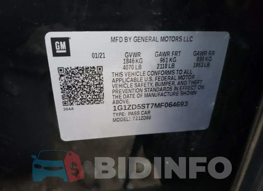 1G1ZD5ST7MF064693 Photo# 12