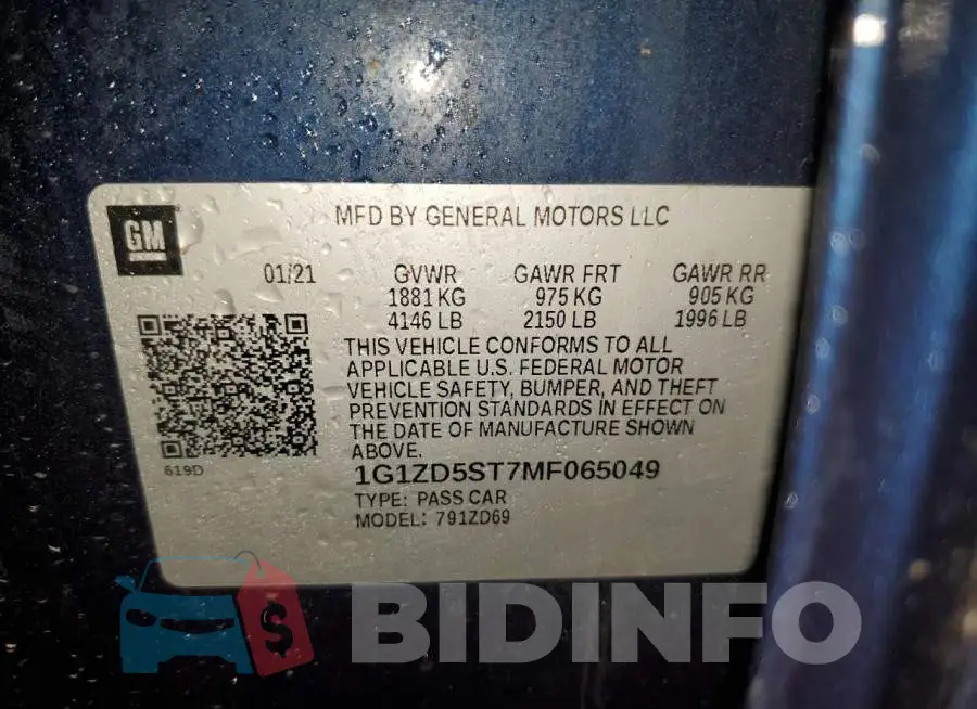 1G1ZD5ST7MF065049 Photo# 12