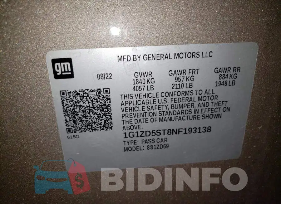 1G1ZD5ST8NF193138 Photo# 13