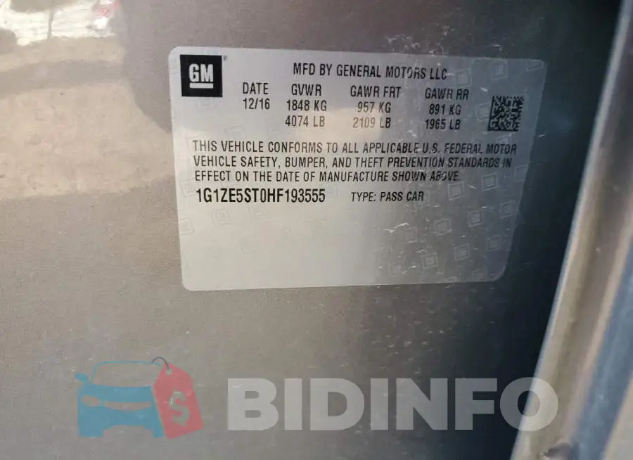 1G1ZE5ST0HF193555 Photo# 12