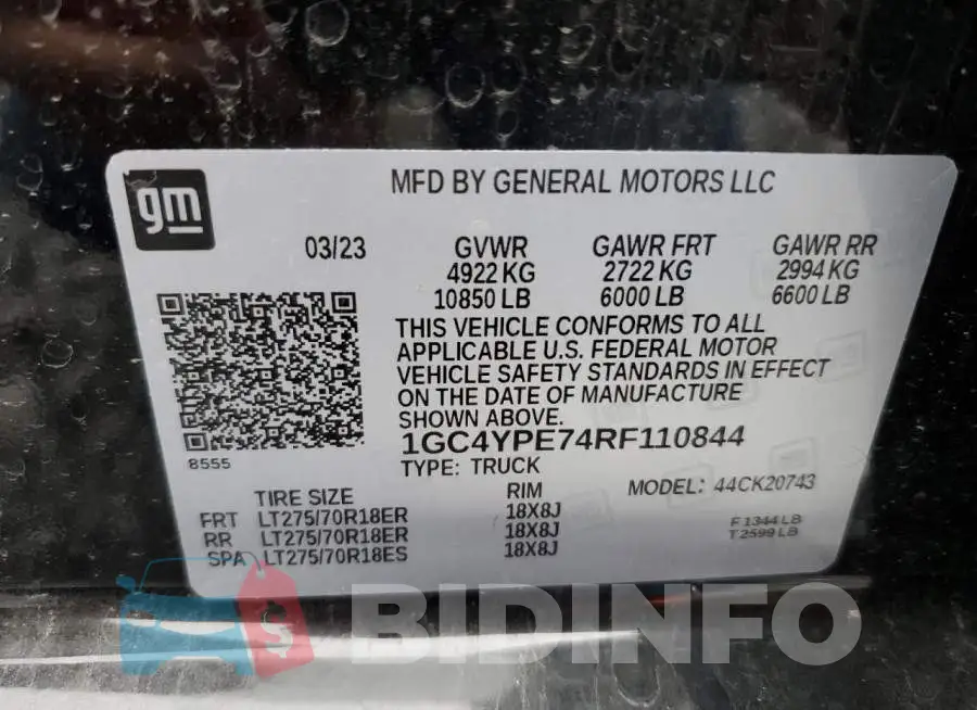 1GC4YPE74RF110844 Photo# 12