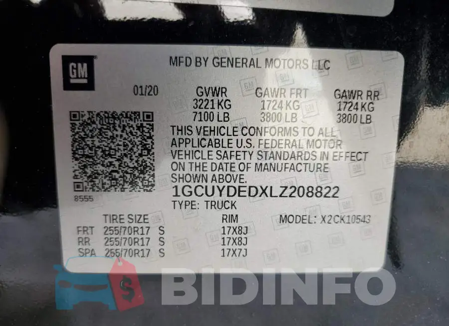 1GCUYDEDXLZ208822 Photo# 12