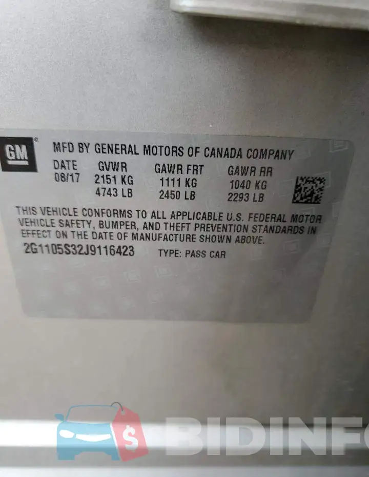 2G1105S32J9116423 Photo# 12
