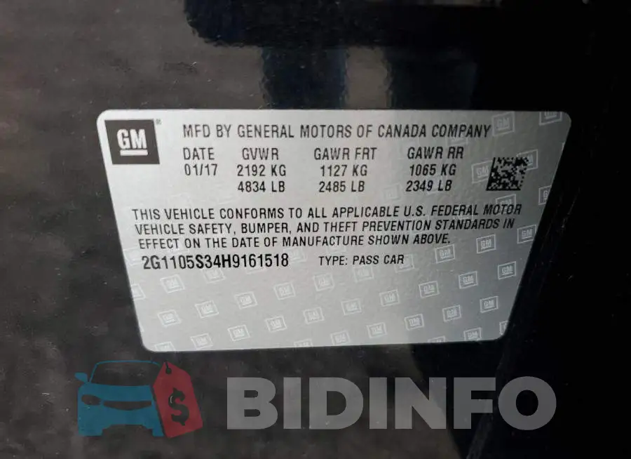 2G1105S34H9161518 Photo# 12