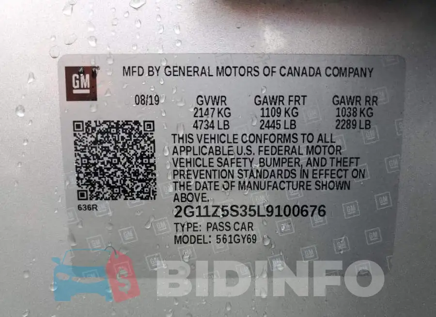 2G11Z5S35L9100676 Photo# 12