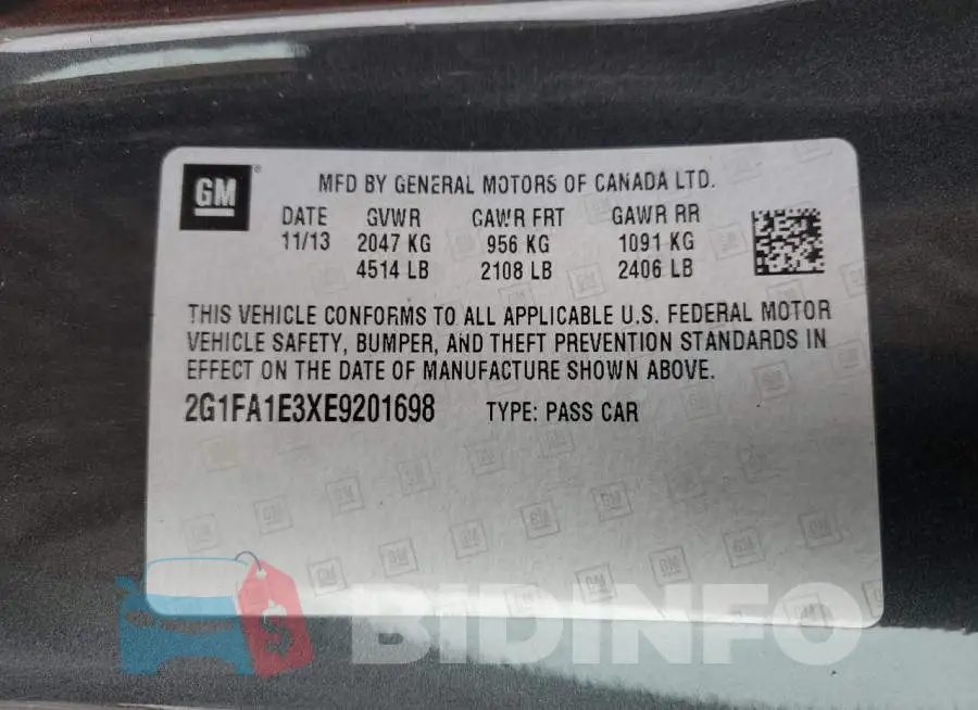 2G1FA1E3XE9201698 Photo# 12