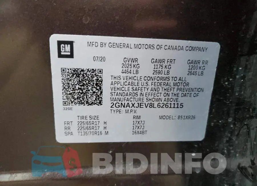2GNAXJEV8L6261115 Photo# 13