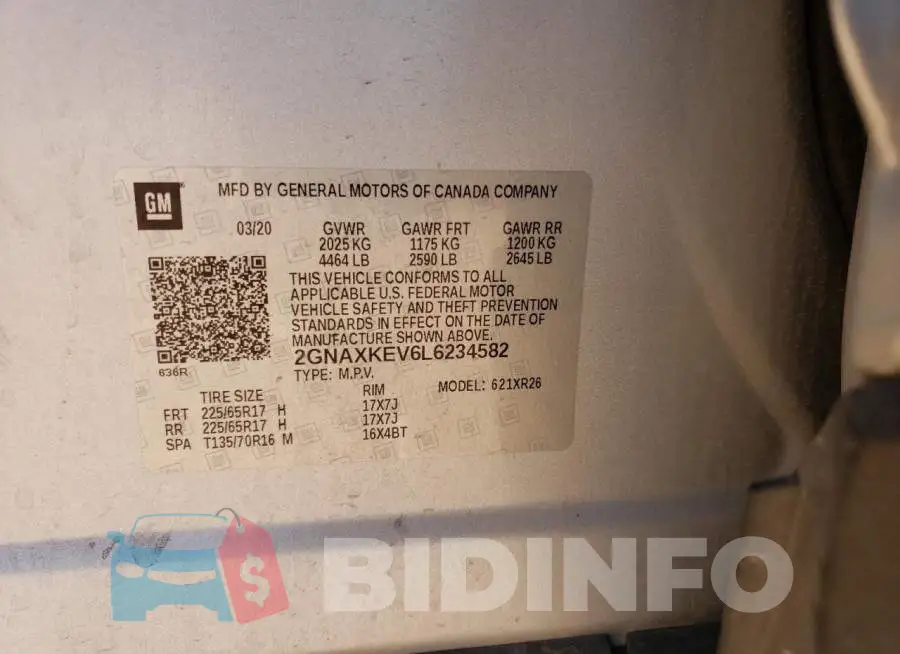 2GNAXKEV6L6234582 Photo# 13