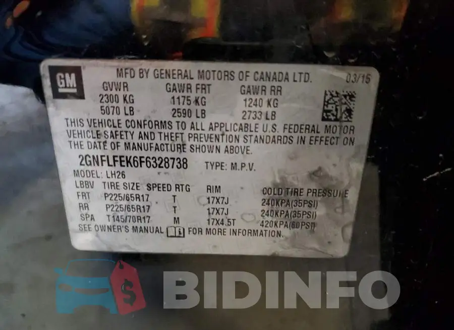 2GNFLFEK6F6328738 Photo# 12