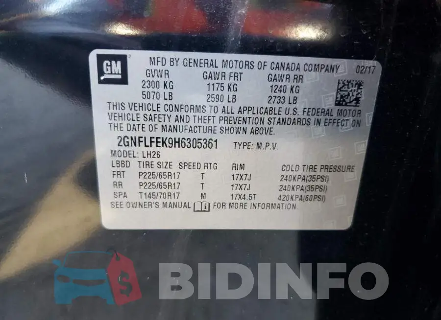 2GNFLFEK9H6305361 Photo# 13