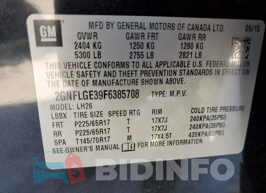 2GNFLGE39F6385708 Photo# 13