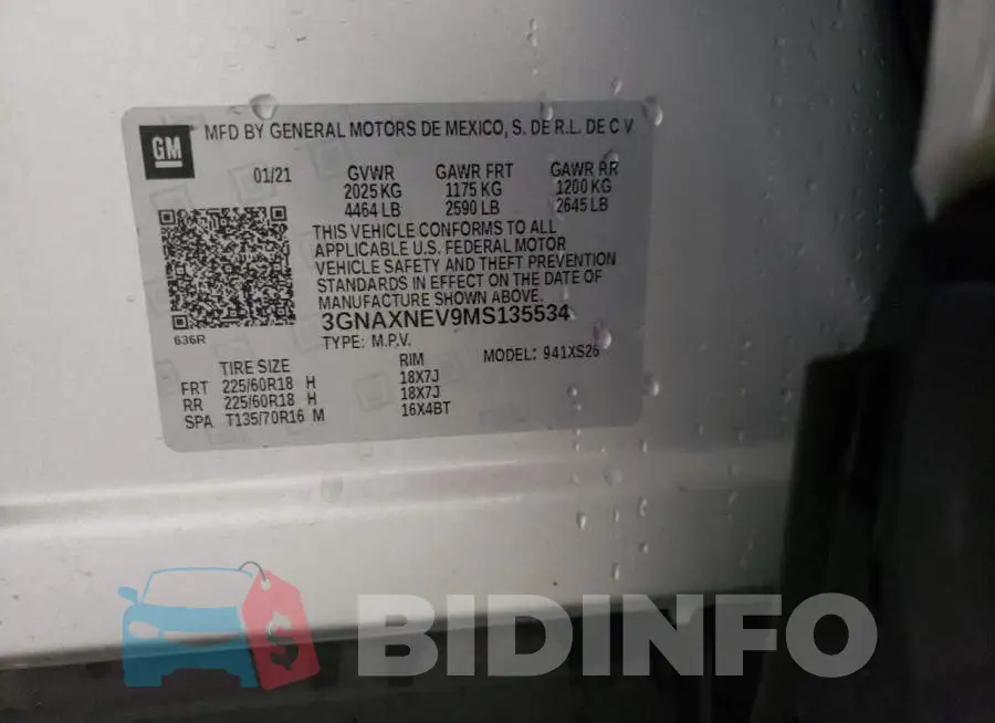 3GNAXNEV9MS135534 Photo# 12