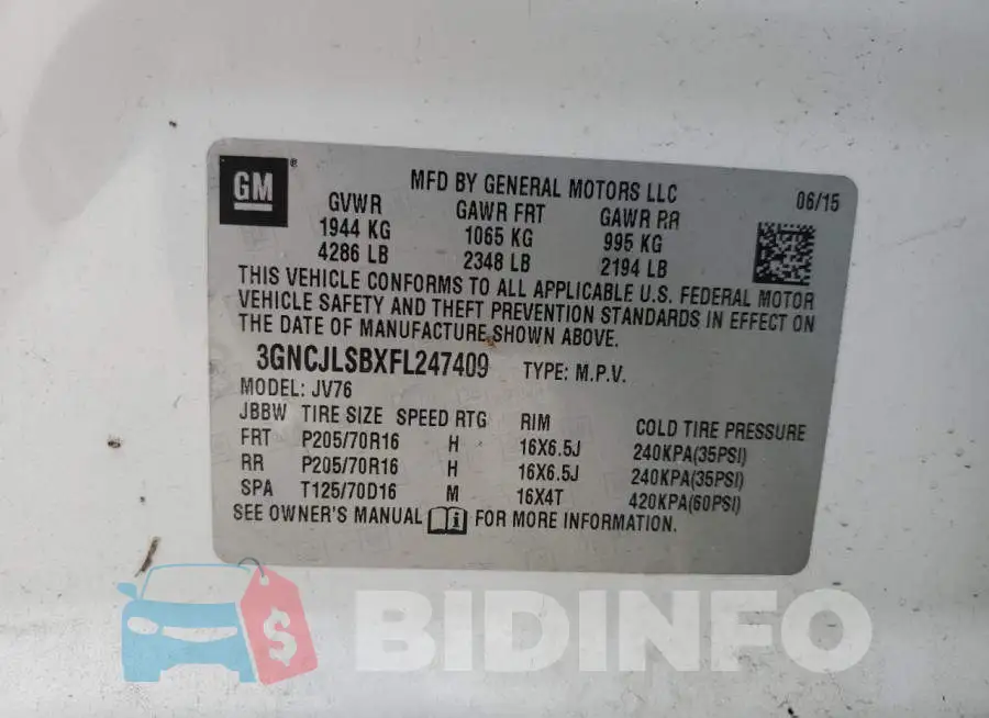 3GNCJLSBXFL247409 Photo# 12