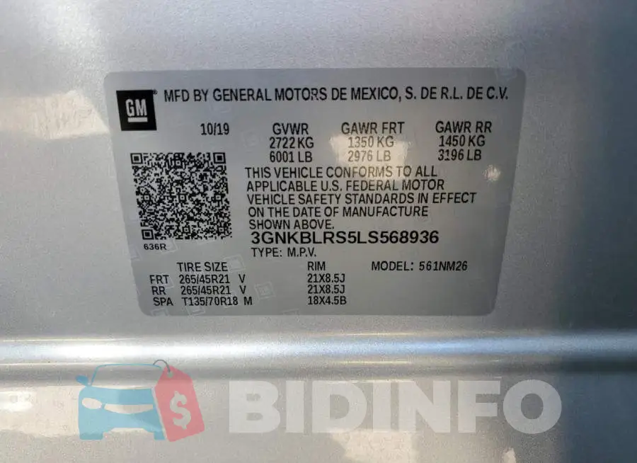 3GNKBLRS5LS568936 Photo# 12
