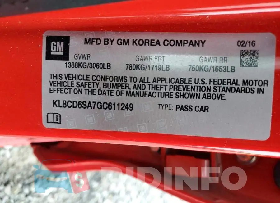KL8CD6SA7GC611249 Photo# 12