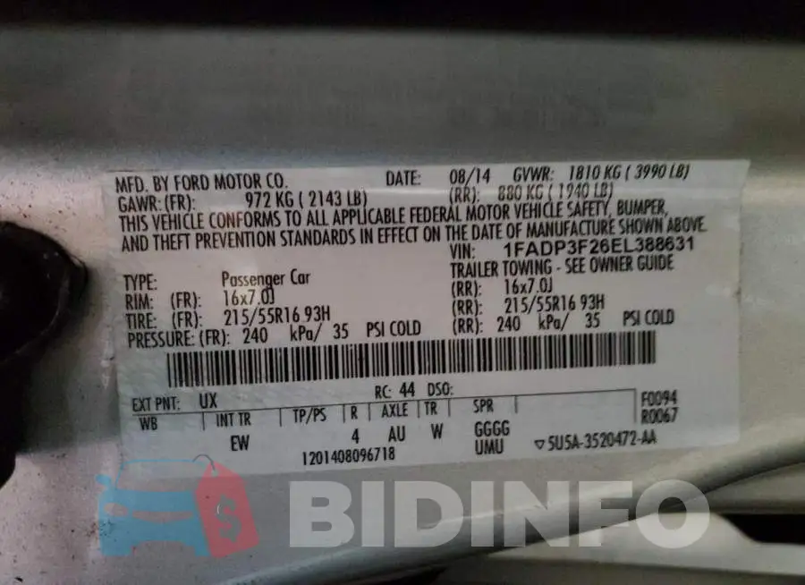 1FADP3F26EL388631 Photo# 13