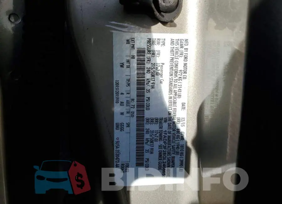 1FADP3F28GL246865 Photo# 13