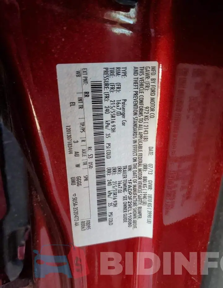 1FADP3F29EL110080 Photo# 12