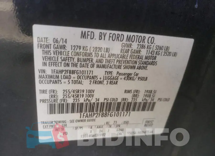 1FAHP2F88FG101171 Photo# 12